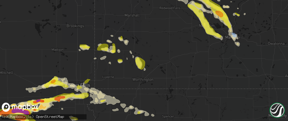 Hail map in Fulda, MN on May 24, 2026