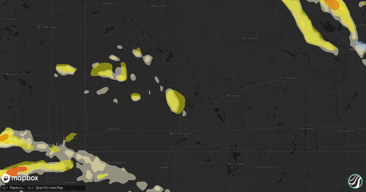 Hail map in Fulda, MN on May 24, 2026