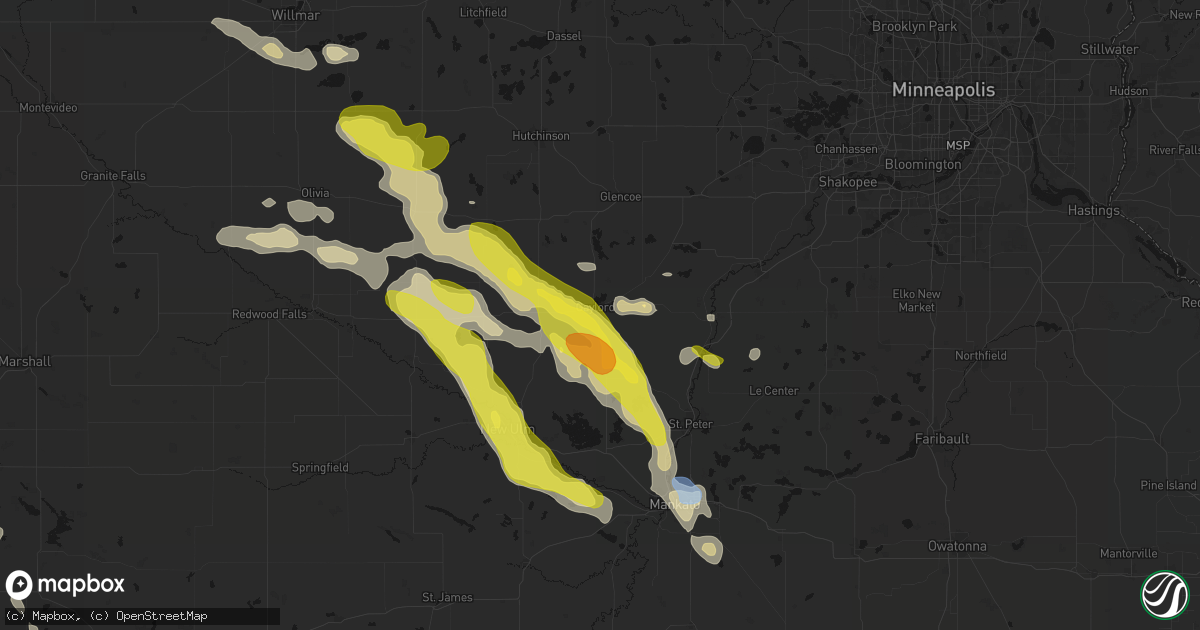 Hail map in Gaylord, MN on May 24, 2026