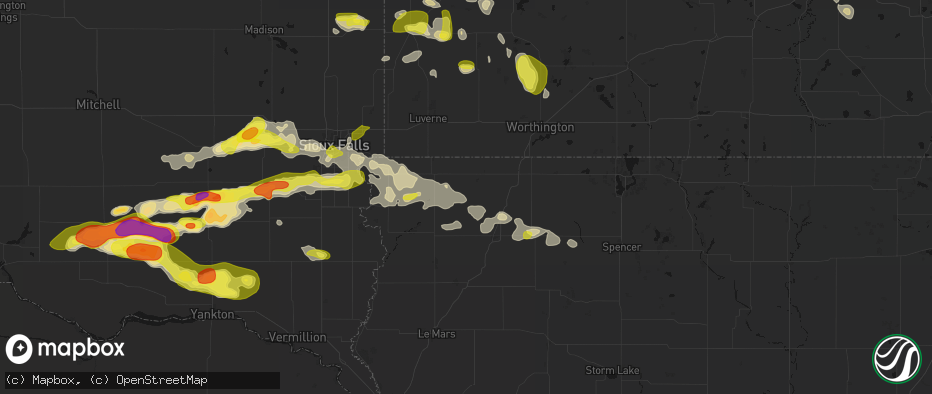 Hail map in George, IA on May 24, 2026