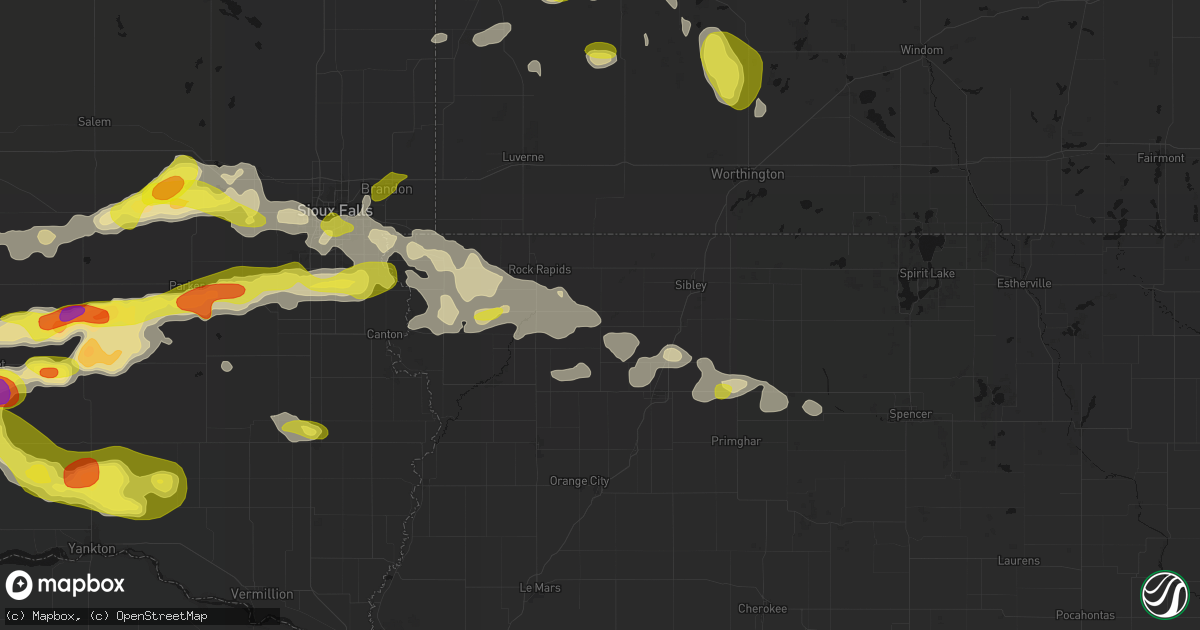 Hail map in George, IA on May 24, 2026