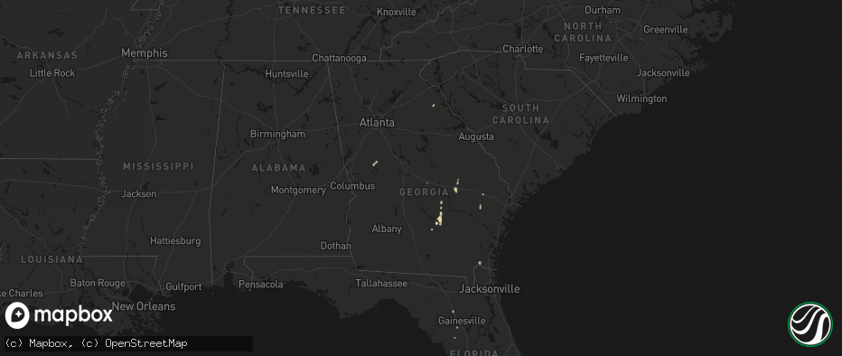 Hail map in Georgia on May 24, 2026