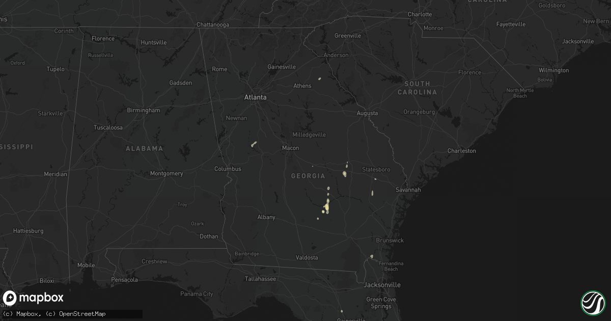 Hail map in Georgia on May 24, 2026