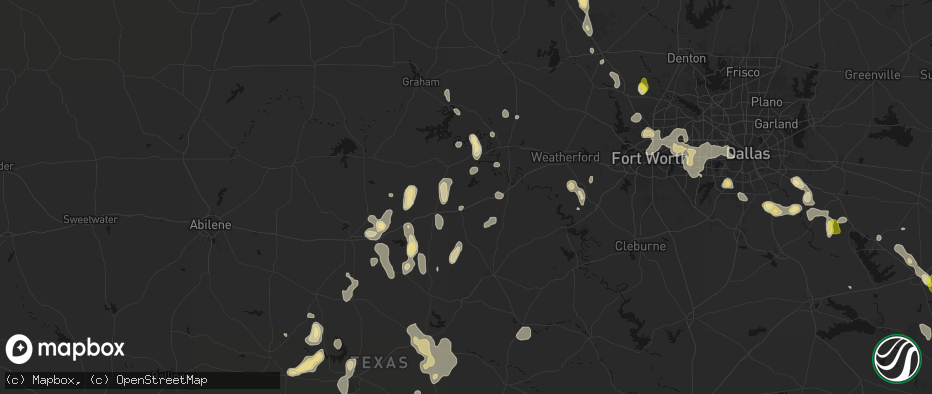 Hail map in Gordon, TX on May 24, 2026