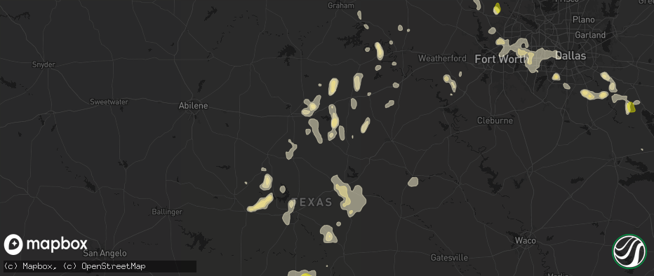 Hail map in Gorman, TX on May 24, 2026