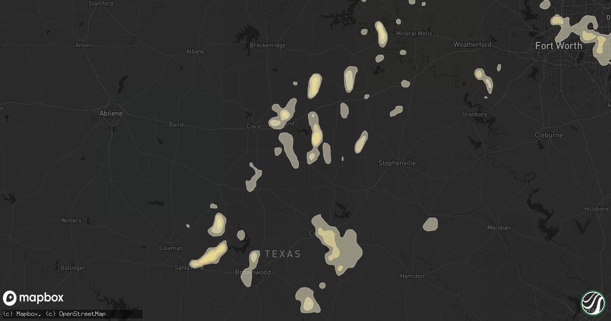 Hail map in Gorman, TX on May 24, 2026