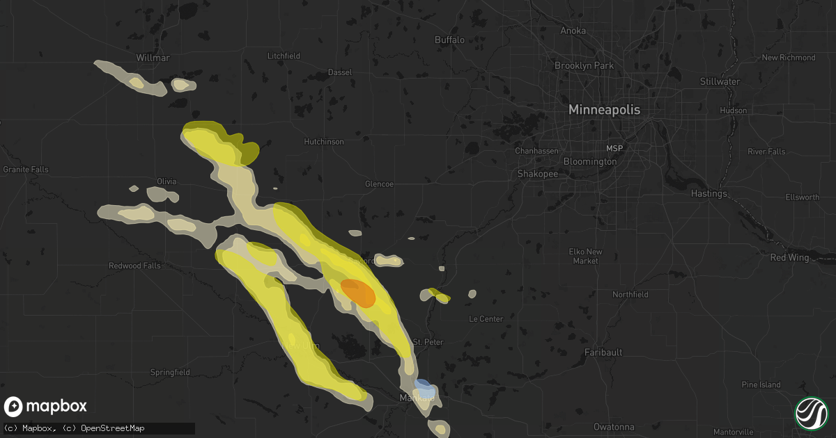 Hail map in Green Isle, MN on May 24, 2026