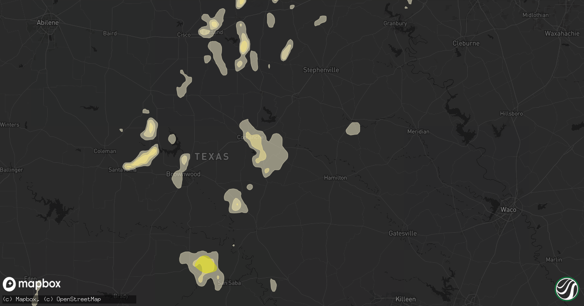 Hail map in Gustine, TX on May 24, 2026