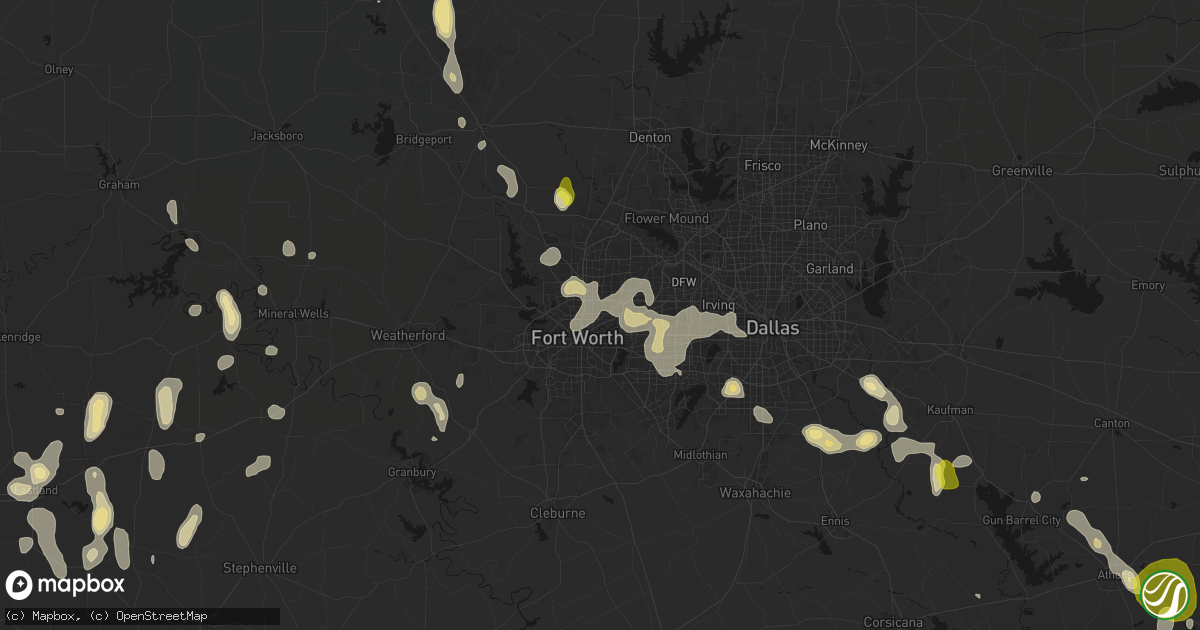 Hail map in Haltom City, TX on May 24, 2026