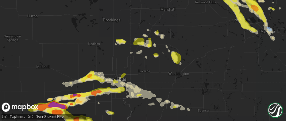 Hail map in Hardwick, MN on May 24, 2026