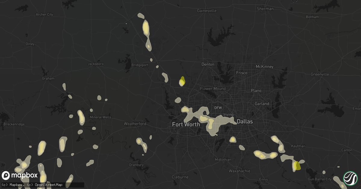 Hail map in Haslet, TX on May 24, 2026