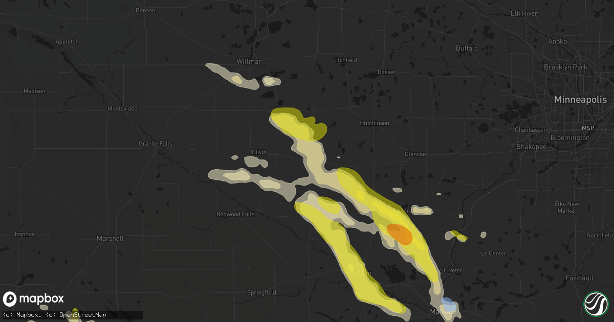 Hail map in Hector, MN on May 24, 2026