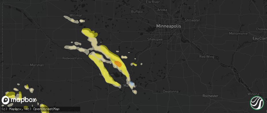 Hail map in Henderson, MN on May 24, 2026