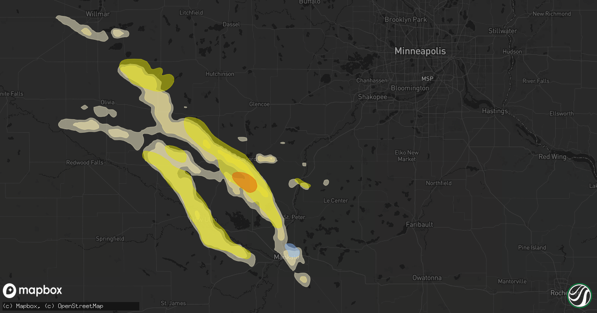 Hail map in Henderson, MN on May 24, 2026