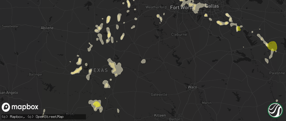Hail map in Hico, TX on May 24, 2026