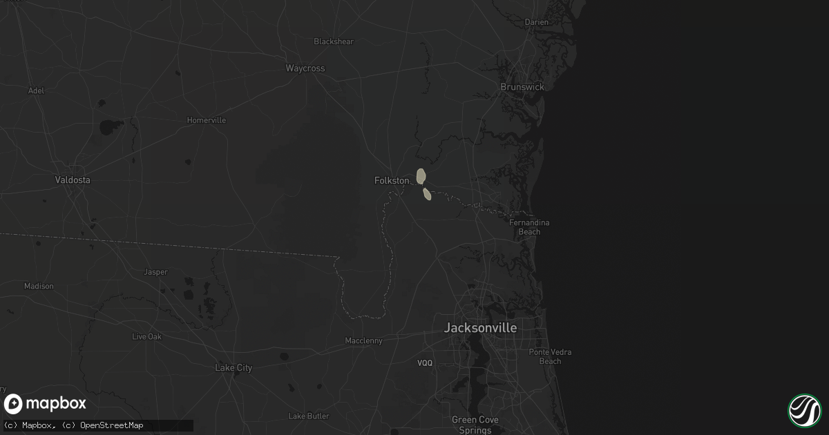 Hail map in Hilliard, FL on May 24, 2026