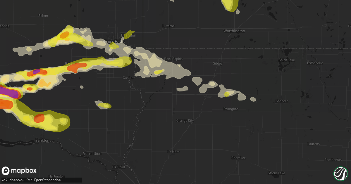 Hail map in Hull, IA on May 24, 2026