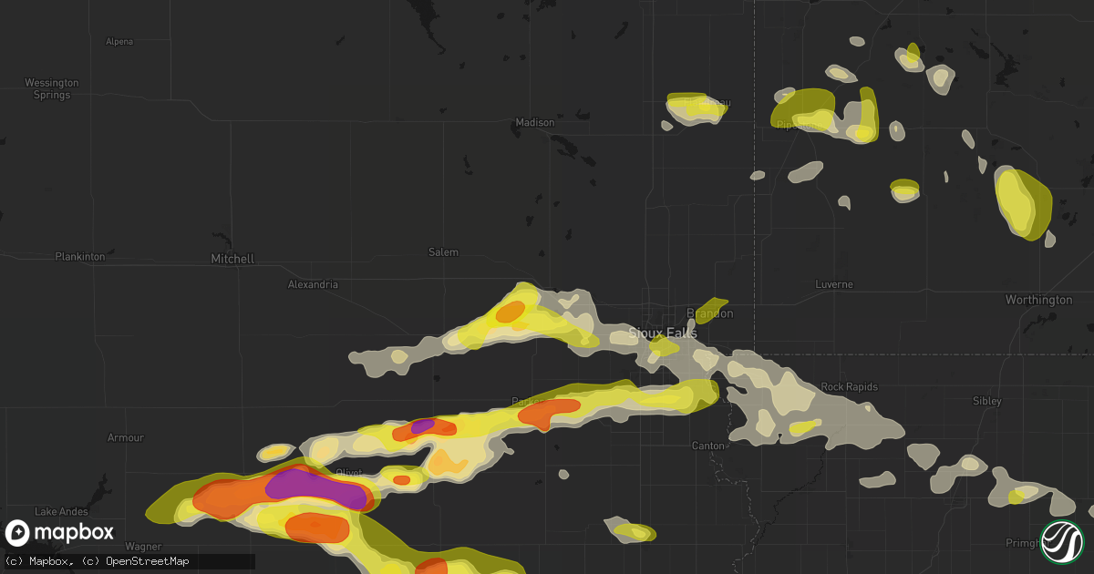 Hail map in Humboldt, SD on May 24, 2026