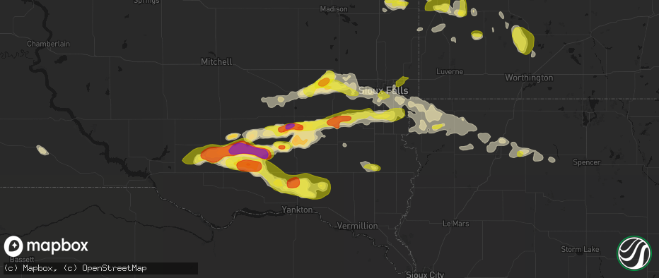 Hail map in Hurley, SD on May 24, 2026