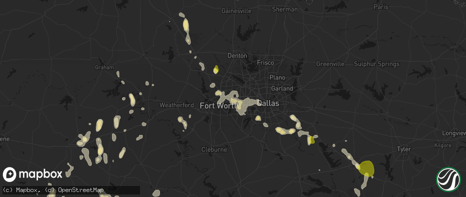 Hail map in Hurst, TX on May 24, 2026