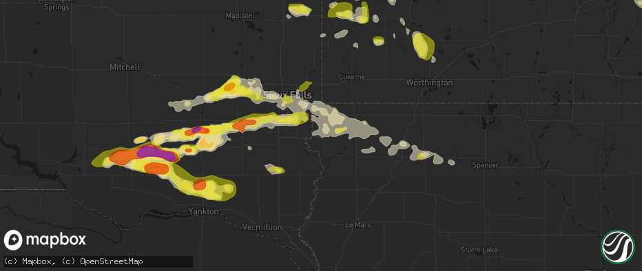 Hail map in Inwood, IA on May 24, 2026