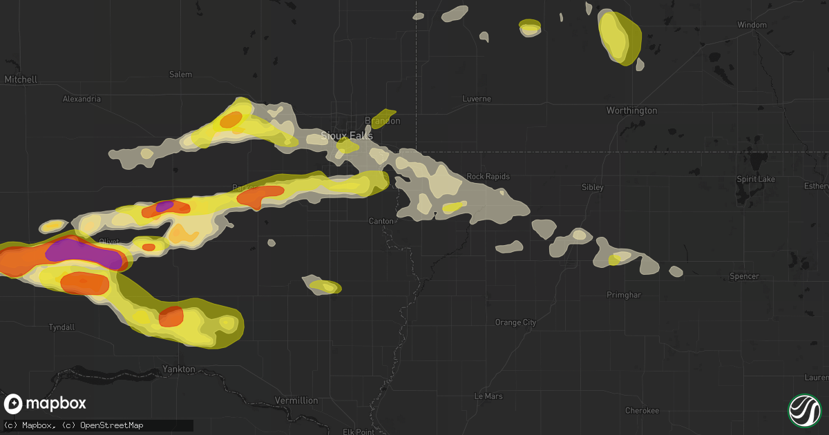Hail map in Inwood, IA on May 24, 2026