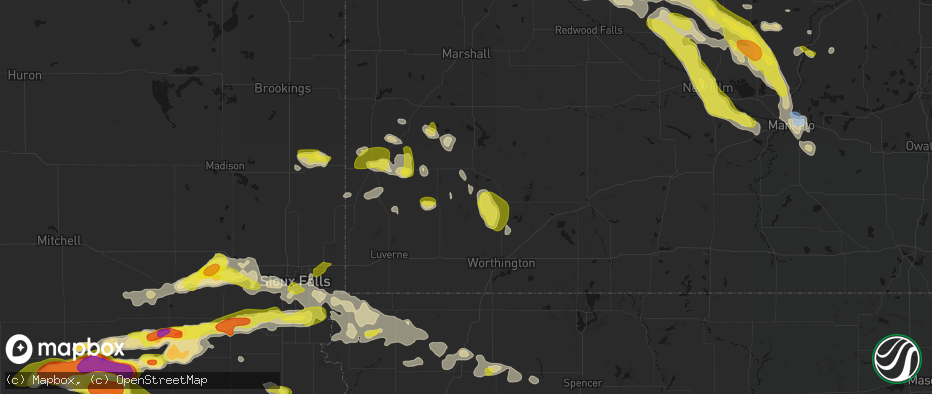 Hail map in Iona, MN on May 24, 2026