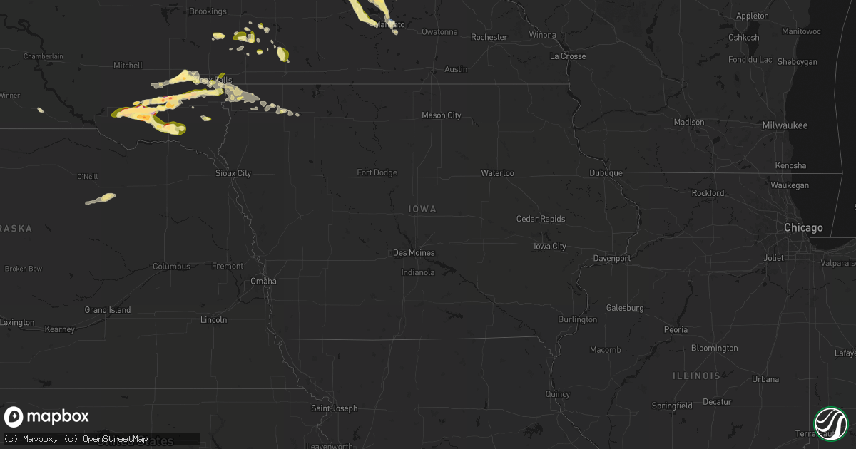 Hail map in Iowa on May 24, 2026