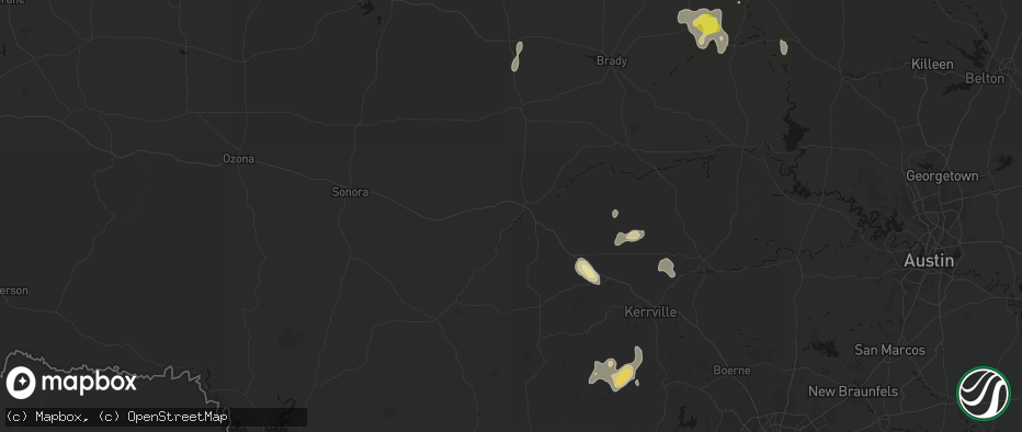 Hail map in Junction, TX on May 24, 2026