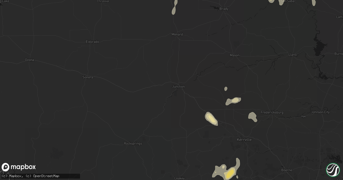 Hail map in Junction, TX on May 24, 2026