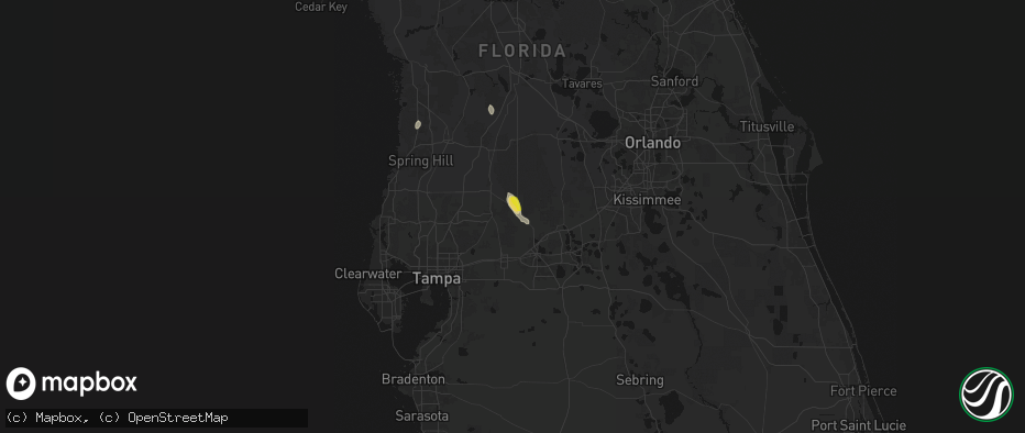 Hail map in Kathleen, FL on May 24, 2026