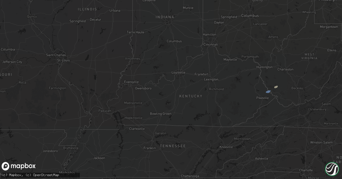 Hail map in Kentucky on May 24, 2026