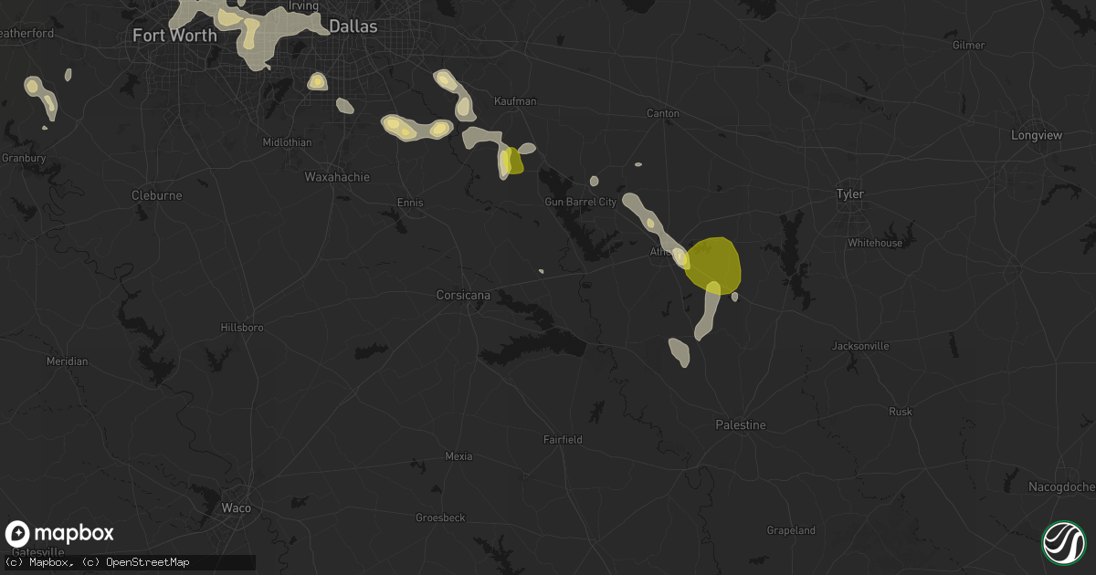 Hail map in Kerens, TX on May 24, 2026