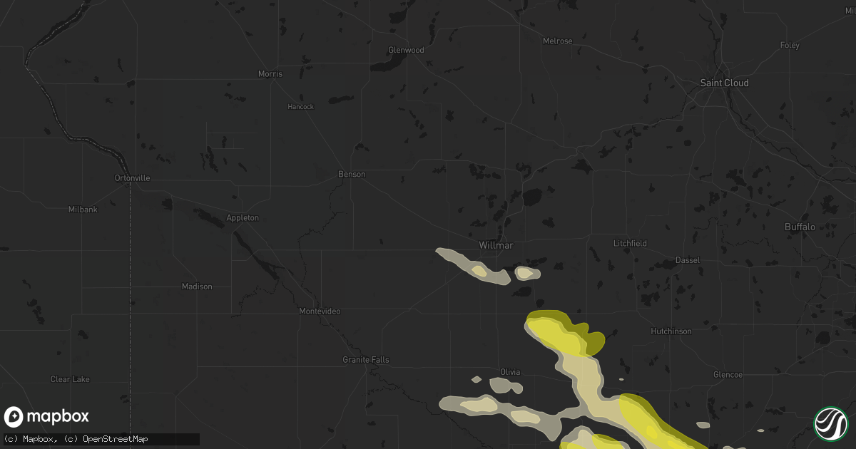 Hail map in Kerkhoven, MN on May 24, 2026