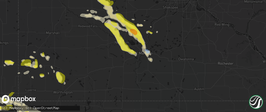 Hail map in Lake Crystal, MN on May 24, 2026