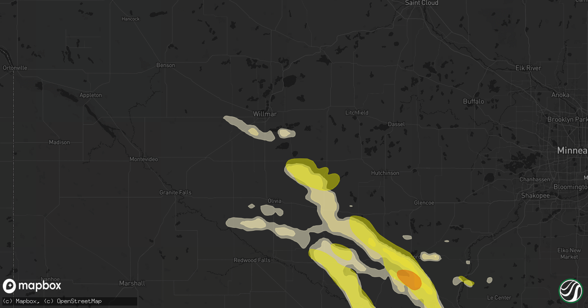 Hail map in Lake Lillian, MN on May 24, 2026