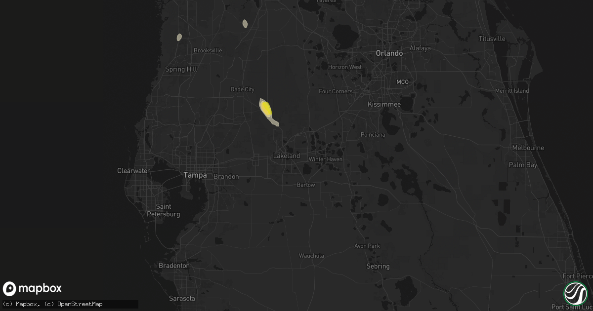 Hail map in Lakeland, FL on May 24, 2026