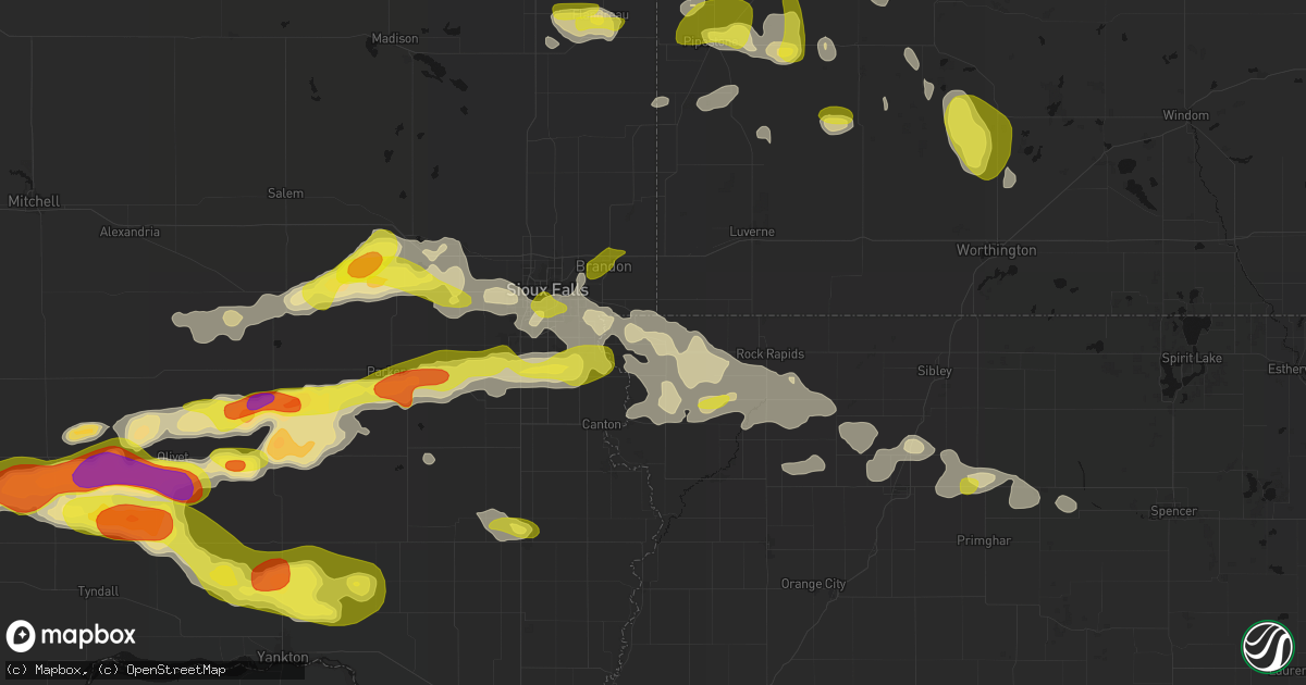 Hail map in Larchwood, IA on May 24, 2026