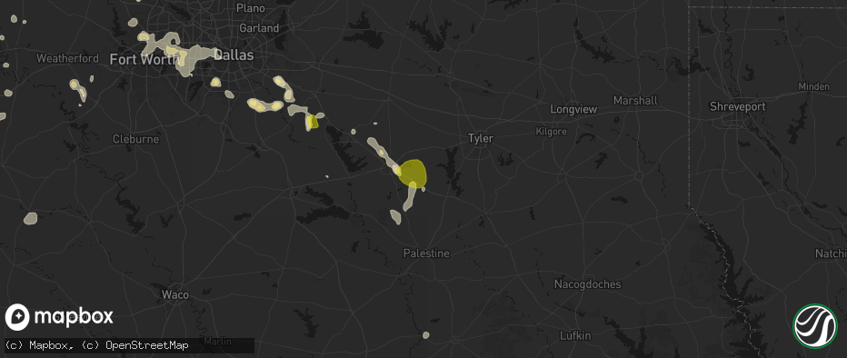 Hail map in Larue, TX on May 24, 2026