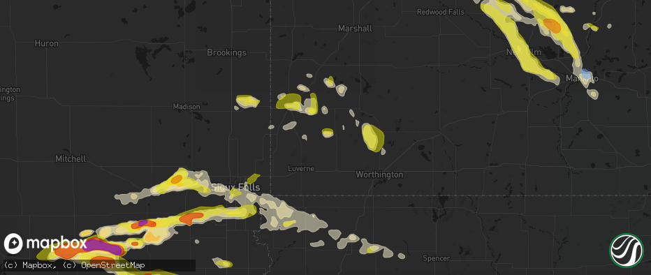 Hail map in Leota, MN on May 24, 2026