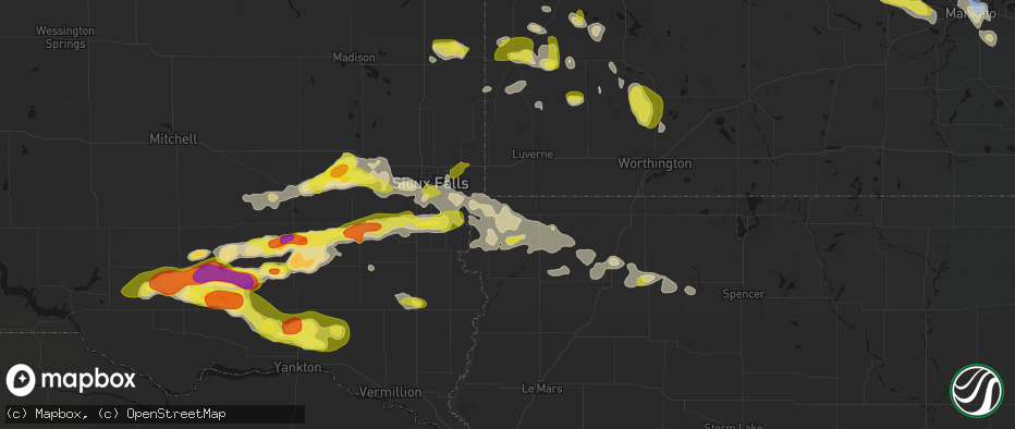 Hail map in Lester, IA on May 24, 2026