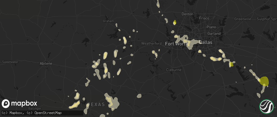 Hail map in Lipan, TX on May 24, 2026