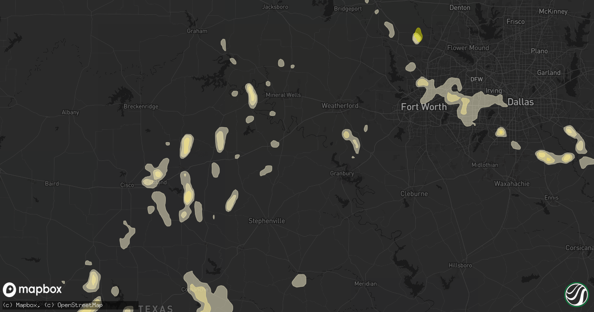 Hail map in Lipan, TX on May 24, 2026