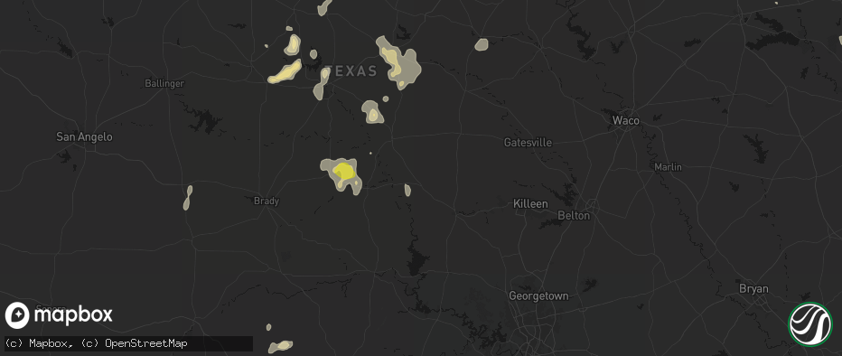 Hail map in Lometa, TX on May 24, 2026