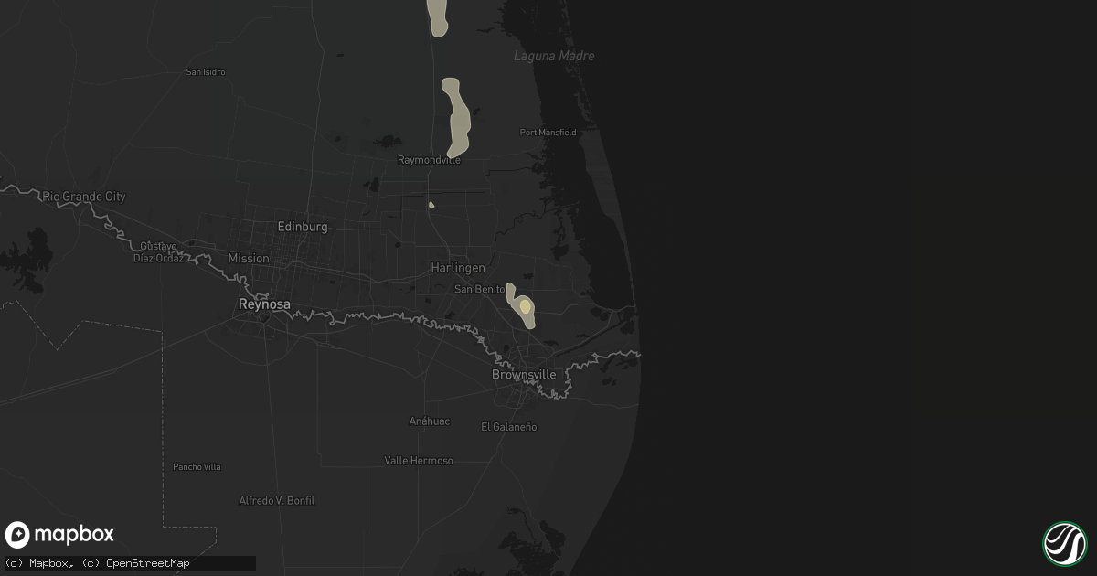 Hail map in Los Fresnos, TX on May 24, 2026