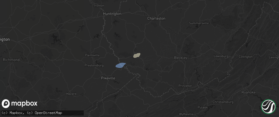 Hail map in Lyburn, WV on May 24, 2026