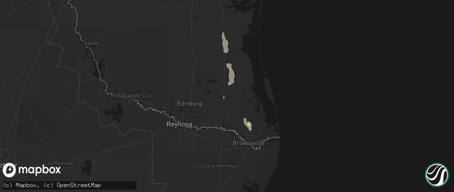 Hail map in Lyford, TX on May 24, 2026