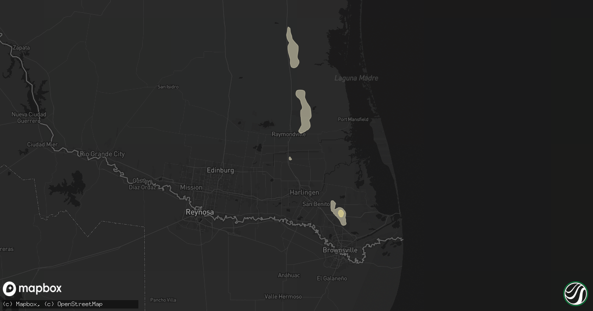 Hail map in Lyford, TX on May 24, 2026