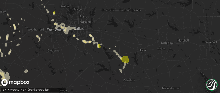 Hail map in Mabank, TX on May 24, 2026
