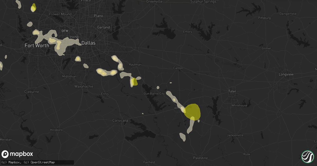 Hail map in Mabank, TX on May 24, 2026